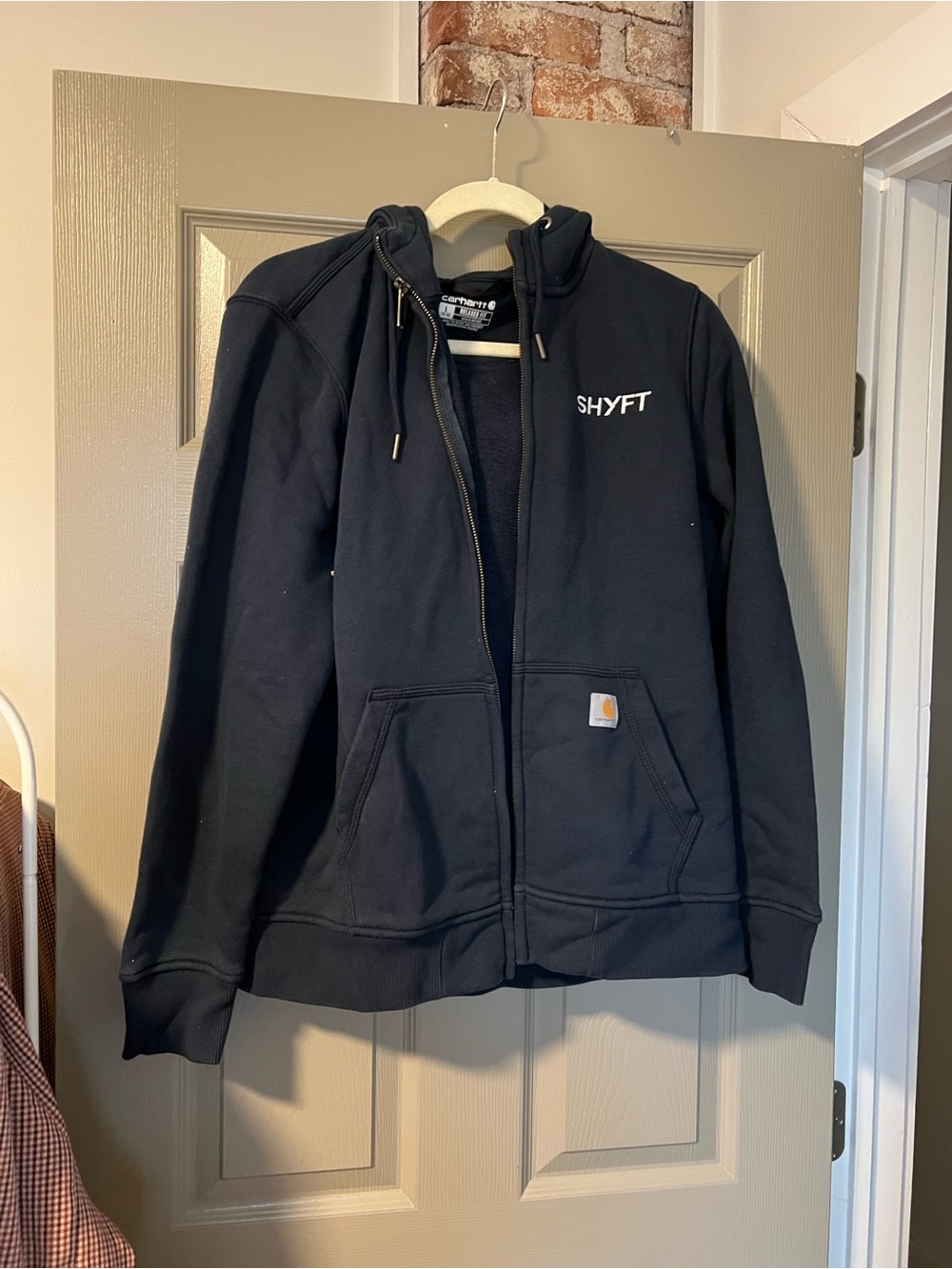 Navy Carhartt-Style Zip Hoodie